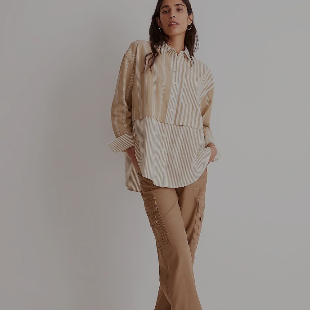 Xs - Madewell Modular Oversized Button-Up Shirt I… - image 4